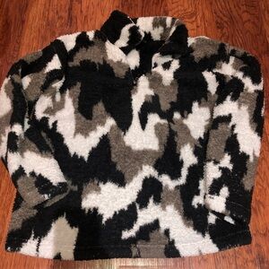 Cozy Camouflage Fleece Quarter Zip Pullover